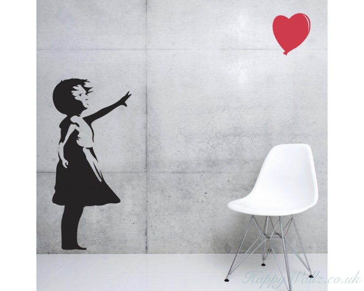 Banksy Girl Balloon Silhouette Wall Art Sticker